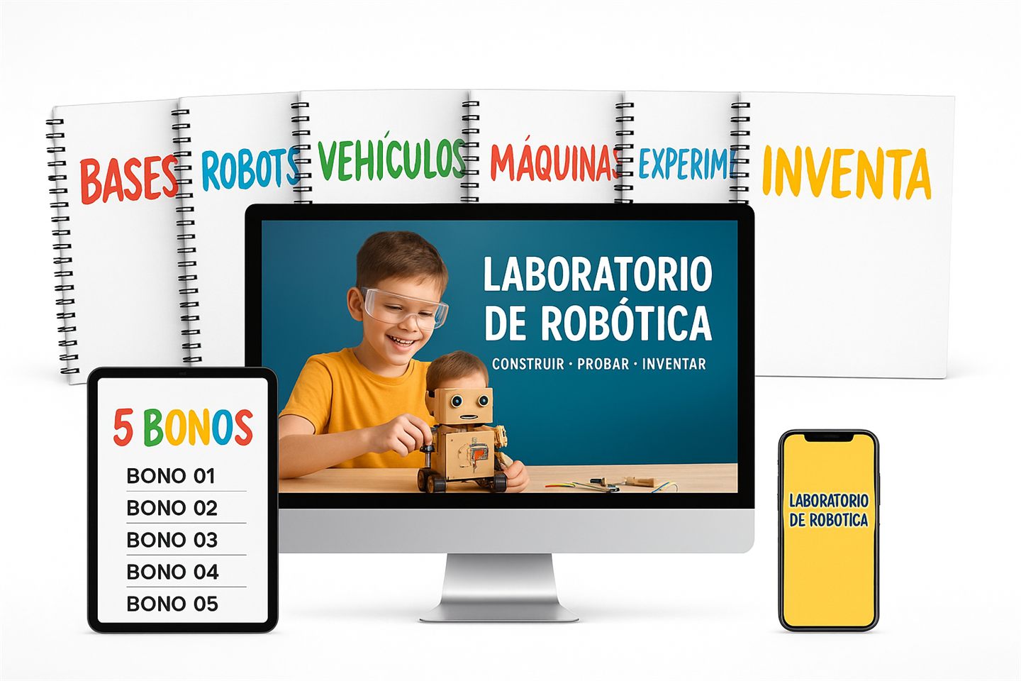Laboratorio de Robótica para Pequeños Inventores — 6 volúmenes y 5 bonos